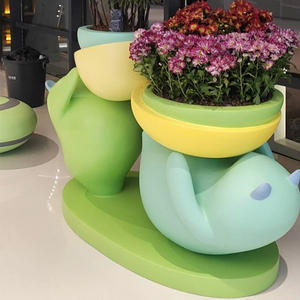 Banc-jardinière GRC personnalisé résistant aux intempéries, mobilier paysager avec jardinière intégrée pour parc urbain - Product Image 2