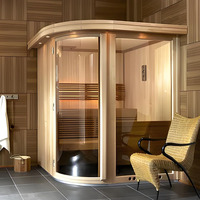 Sauna Traditionnel en Bois de Cèdre Rouge Massif pour 4 Personnes, à Infrarouge Lointain et Vapeur Humide, Chauffé au Bois – Offre Spéciale