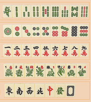 Tuiles de Mahjong en Mélamine Ivoire Poli, Solides, pour Jeu Complet, Kit de Divertissement pour Fêtes et Tables de Maison