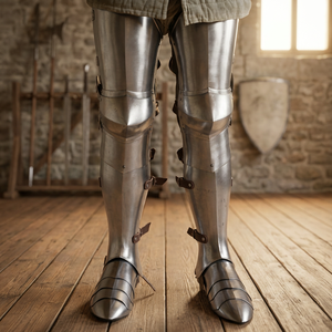 Armadura Medieval de Hierro Pulido para Piernas, Rodilleras de Caballero, Disfraz Histórico Personalizado para Cosplay - Product Image 5