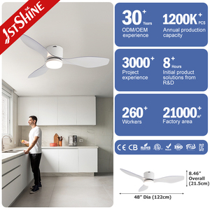 Quạt trần đèn LED nhiều màu 1stshine 48 inch, kiểu hiện đại, cánh nhựa trong suốt, điều khiển từ xa - Product Image 3
