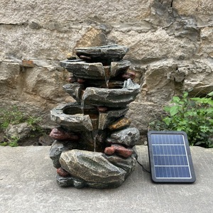 Fontaine solaire Quanfangyuan en résine pour extérieur, jardin, cour, balcon, décoration écologique - Product Image 4