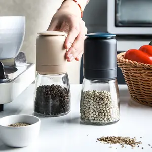 New Adjustable Glass Pepper Mill Spice Mills Handheld Seasoning Salt Grinder Bottle Ceramic Core Kitchen Restaurant BBQ Tools