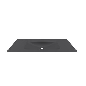 Lavabos de baño Kamalu de 120,5 cm de color negro mate integrados - Product Image 1