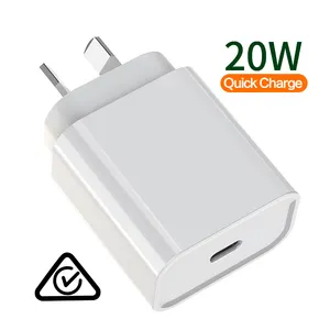 Australia SAA Certified AU Plug 20W PD Wall Adapter Charger Type C Portable携帯電話Charger iphone 12充電器