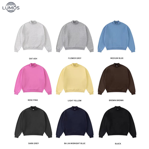 <span class=keywords><strong>Sweat</strong></span>-shirts en molleton doublé pour <span class=keywords><strong>homme</strong></span>, de haute qualité, 345 g/m², style streetwear, avec logo personnalisé, col montant, pour l'hiver - Product Image 1