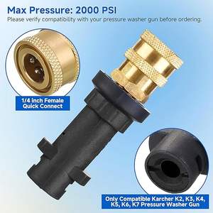 Adaptateur de nettoyeur haute pression raccord en laiton avec 5 buses de pulvérisation 1/4 adaptateur de pistolet rapide - Product Image 3