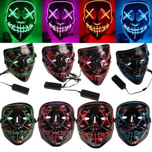 Máscara <span class=keywords><strong>LED</strong></span> para Fiesta de Halloween, Máscara Facial Luminosa para Cosplay, Disfraz de Halloween, Máscara de <span class=keywords><strong>la</strong></span> <span class=keywords><strong>Purga</strong></span>, Decoración para Fiestas - Product Image 3