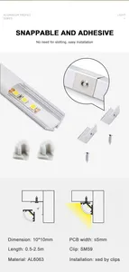 VST Kunden spezifische Länge 10*10mm 45-Grad-Eck-Aluminiumprofillicht LED-Linear profil licht unter Schrank licht