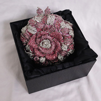Sac à main de luxe en forme de fleur pour femme, orné de cristaux et de diamants, idéal pour mariage, soirée ou événement – Fournisseur direct usine
