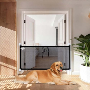 Barrière d'escalier en maille, barrières d'escalier pour chiens 180x72cm avec 4 crochets et 2 poteaux, barrière d'escalier de sécurité pliable portable - Product Image 5
