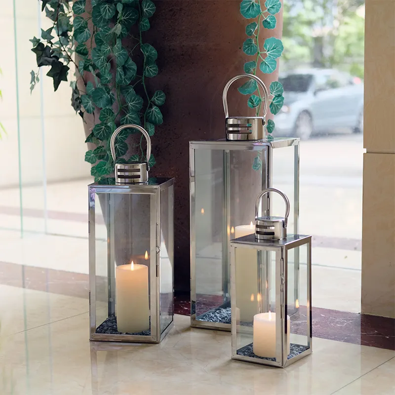 Stainless Steel Lantern For Indoor And Outdoor Decoration Stainless Candle Lantern For Home Decor