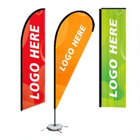 Drapeaux promotionnels en polyester sur mesure, 3 m, imprimés recto-verso, ruban d'animation, drapeau et bannière promotionnels