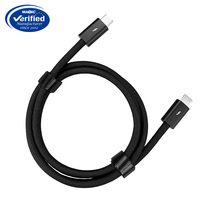 Kabel pengisi daya mobil USB tipe C, 1M USB Tipe C 4.0/3.0 240W 8k 40Gbps dengan fungsi 3A, bahan logam pelindung kepang