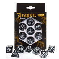 Boîte à dés carrée 7 pièces avec logo personnalisé en plastique et papier pour jeux de société RPG Donjons et Dragons
