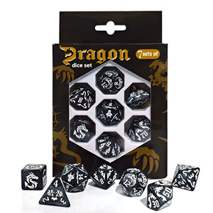 Boîte à dés carrée 7 pièces avec logo personnalisé en plastique et papier pour jeux de société RPG Donjons et Dragons - Product Image 3