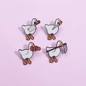 Lucu bebek angsa Enamel pin kartun bersertifikat Silly Goose hewan bros kerah ransel lencana hadiah perhiasan untuk anak-anak teman - Product Image 4