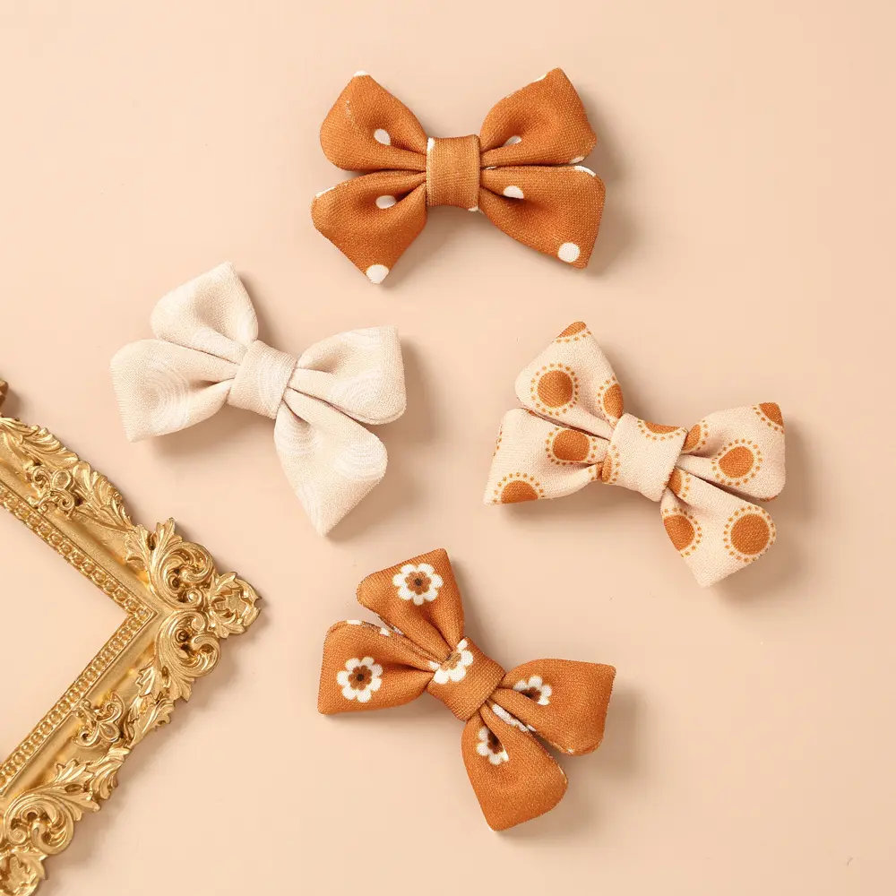 Leuke Baby Meisjes Haarspeld Retro Gedrukt Bow Haarspeldjes Kinderen Haar Clips Hoofddeksels Baby Haar Accessoires Party Gift Haarband