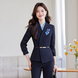 Women's Professional Suit Long Sleeve Polyester Workwear For Office Hotel Reception <b>Sales</b> Staff Beauty Salon Jewelry Store - Product Image 1