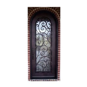 Puerta de entrada principal de hierro forjado de alta calidad de lujo con cristal de diamante - Product Image 2