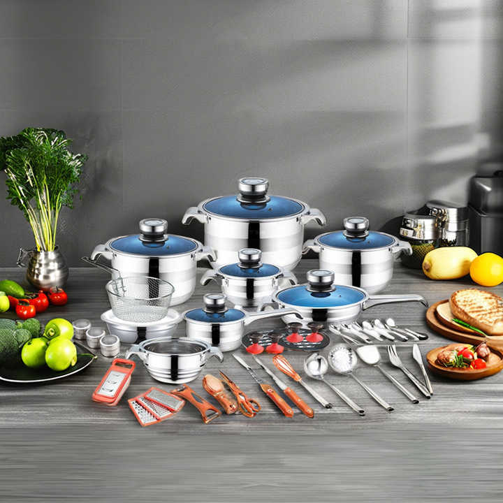 Set De 6 Ustensiles De Cuisine En Inox - Spatule, Louche, Cuillère... Antiadhésifs Et Résistants à La Chaleur
