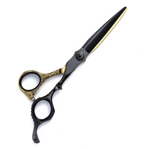Black Gold Haircutting Scissors 6 Inch 440C Stainless Steel Professional Hairdresser Shears With Flat Teeth For Thinning And - Product Image 3