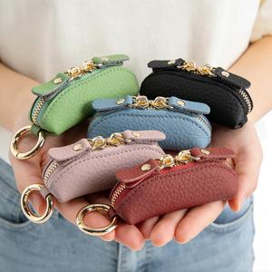 Fashion Mini Genuine Cowhide Zipper Coin <b>Purse</b> Portable Keychain Design <b>Small</b> Leather Change Wallet Daily Carry Mini Money Pouch - Product Image 2