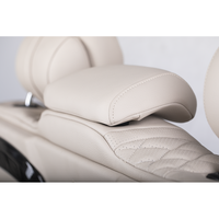 Siège banquette en cuir VIP de luxe pour Mercedes Sprinter Van avec surpiqûres en diamant et tiroir de rangement