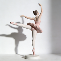 Statue de ballerine en tutu violet - Figurine de danseuse de ballet en résine pour la décoration de la maison