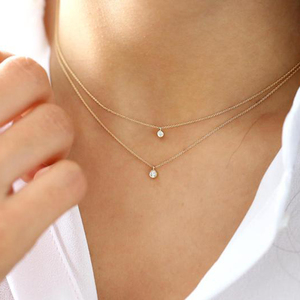 สร้อยคอคริสตัลทรงเรขาคณิตประดับเพชรคิวบิกสำหรับผู้หญิง ROXI ชุบทอง 18k เงินแท้ 925 ได้รับการรับรองจาก GDTC ดีไซน์ทันสมัย เหมาะสำหรับงานแต่งงาน - Product Image 5