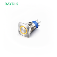 Botón pulsador cuadrado de 12V 24V con anillo LED RGB impermeable y función de retención momentánea para caja de control