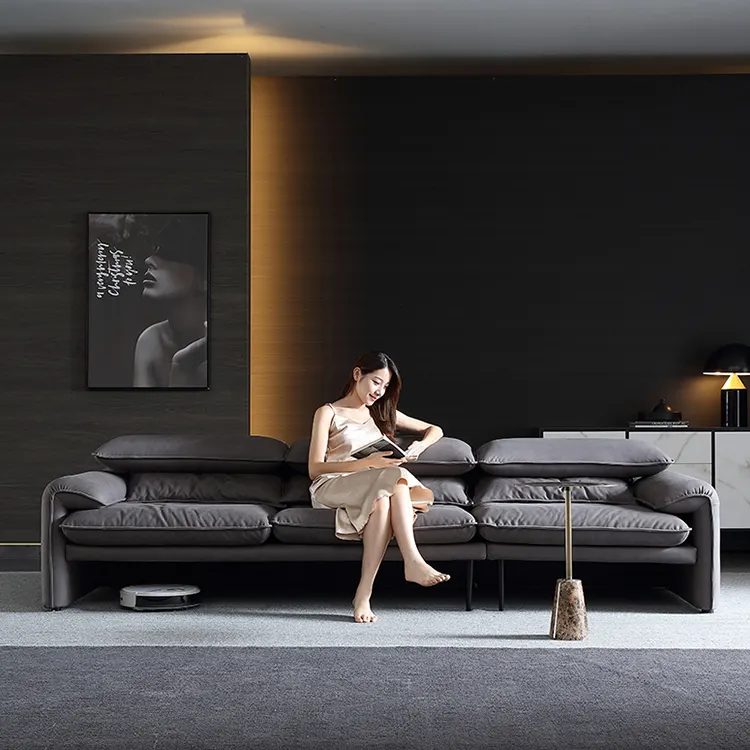 الايطالية تصميم نسيج مقاوم للماء عالية الجودة مصنوع من الجلد مجموعة أريكة الأثاث غرفة المعيشة كنبة مكتب 4 مقاعد أريكة الحديثة