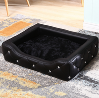 Fabricante al por mayor de madera para perros cama personalizada de lujo grande para mascotas gato cama para dormir redonda de ratán cama para mascotas sofá