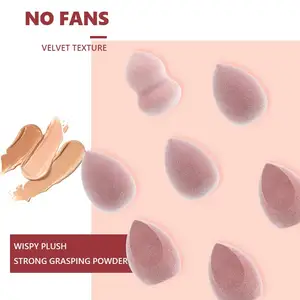 Private Label Dry And Wet Waterdrop Gourd Microfiber Cosmetic Makeup Sponge Velvet Latex-Free Makeup Blender For Foundation