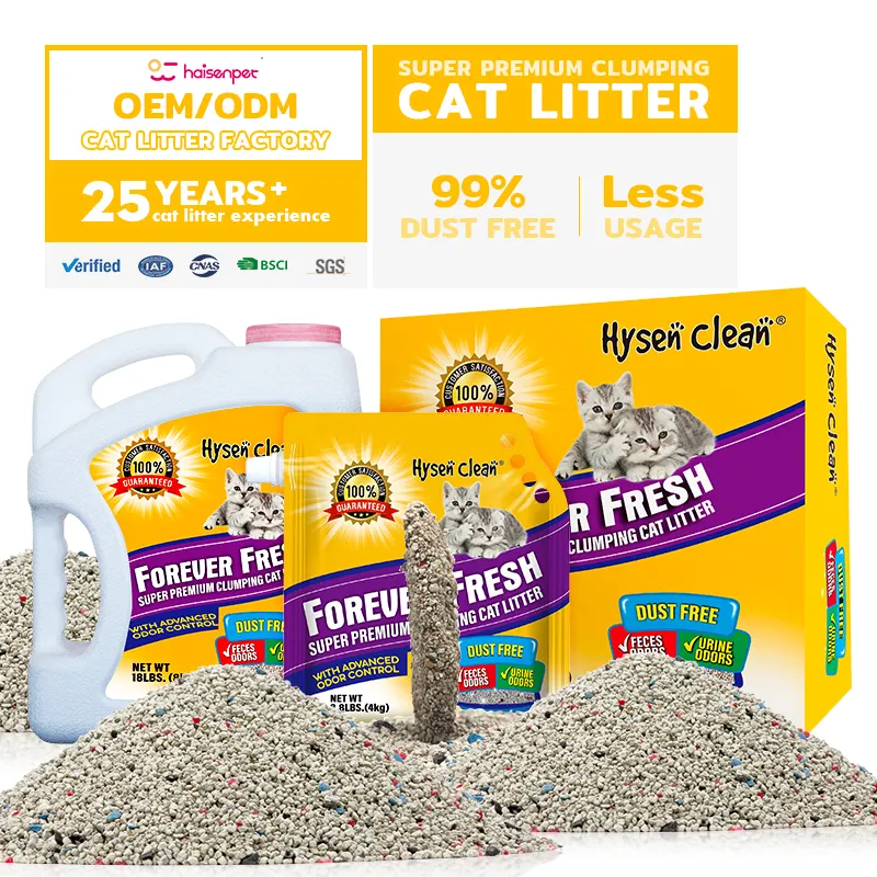 Desodorização livre de poeira Base de Sódio Natural solo minério cru areia triturada bentonita maca de gato