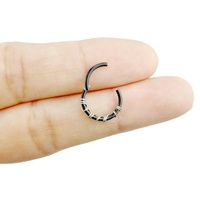 Gaby Vintage 316 L Piercing de cartilage et de septum en acier chirurgical plaqué argent avec ligne colorée en acier inoxydable pour mariage