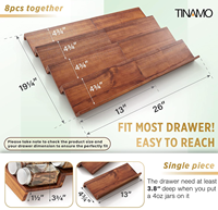 Meilleure vente 2026 : Organisateur de rangement moderne et écologique pour épices de cuisine, insert de tiroir à épices en bois d'acacia, outils pour épices
