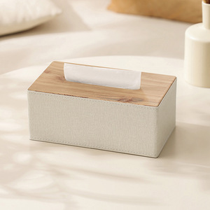 Caja de pañuelos de cuero creativa nórdica de lujo ligera caja de papel para el hogar Simple moderna para sala de estar restaurante logotipo personalizado - Product Image 2