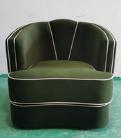 Fauteuil d'angle individuel moderne et confortable en velours capitonné avec dossier réglable, modèle SF-3287 pour salon