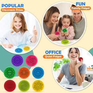 Cross-border New Children's Sensory Decompression <b>Fidget</b> Toy Soft Silicone Texture Worry Stone for Ages 0-6 Years Logo - Product Image 3