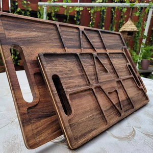 Bandeja <span class=keywords><strong>de</strong></span> <span class=keywords><strong>Madera</strong></span> Hecha a Mano Personalizada con Grabado, Tabla <span class=keywords><strong>de</strong></span> Quesos <span class=keywords><strong>y</strong></span> Charcutería <span class=keywords><strong>de</strong></span> <span class=keywords><strong>Madera</strong></span> <span class=keywords><strong>de</strong></span> Acacia para Desayuno, Almuerzo <span class=keywords><strong>y</strong></span> Cena - Product Image 4