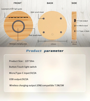 Lampe à illusion 3D LED innovante avec chargeur sans fil tactile, support de charge rapide 10W, veilleuse 7 couleurs, design personnalisé /Mi