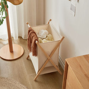 Cesto de ropa plegable de bambú, organizador de ropa rectangular plegable para almacenamiento en el baño y el dormitorio - Product Image 2