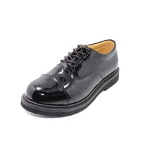 Sepatu Safety Oxford Slip-On Mengkilap untuk Pria dengan Lapisan Kulit Seperti Cermin