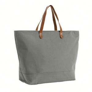 Sac fourre-tout en toile cirée de haute qualité, personnalisable, avec poignée en cuir, fabriqué en Chine - Product Image 2