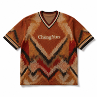 Camiseta de Fútbol Personalizada con Diseño Zigzag en Tonos Tierra, Estilo Retro, Ropa Deportiva Étnica, Maillot de Foot