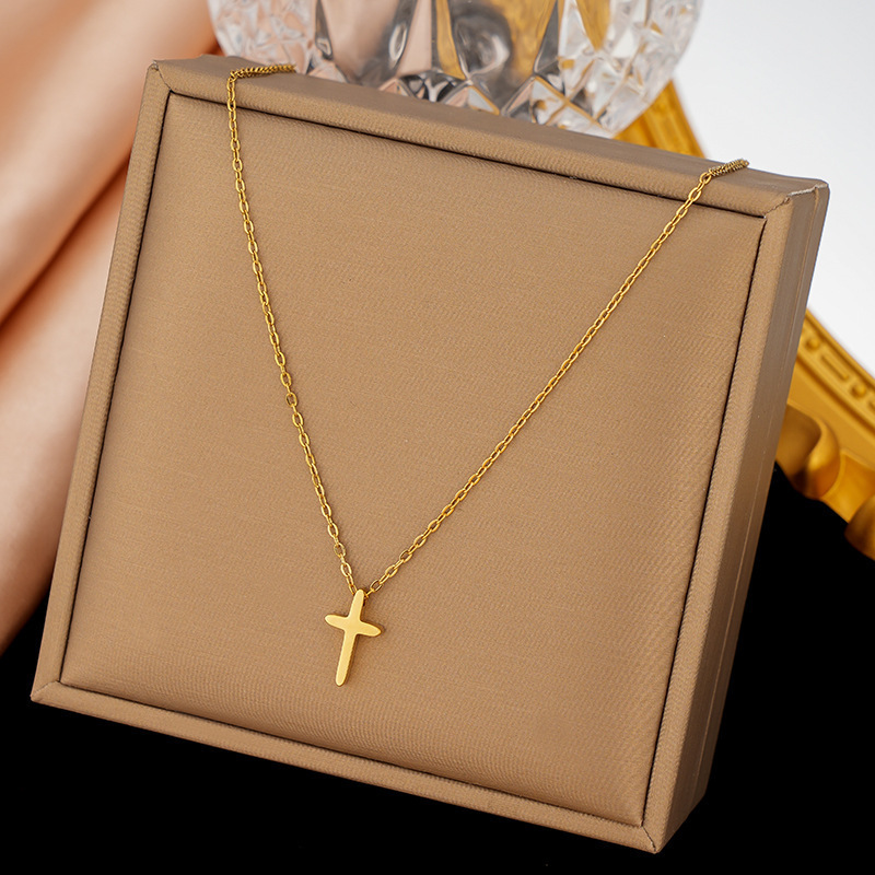18k gold cross necklace