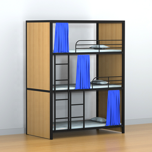 2025 nóng bán kim loại mạnh mẽ Twin trên đầy đủ giường tầng ký túc xá thép giường tầng ký túc xá đồ nội thất thép ký túc xá giường - Product Image 5