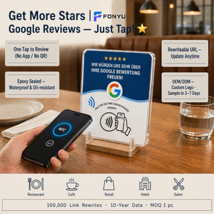 12-сантиметровые акриловые NFC-карты Google для отзывов: наклейки для оценок, получение звезд, бесконтактное использование, готовые к отправке (RTS) для ресторанов и отелей, с возможностью нанесения логотипа, OEM, ODM - Product Image 2