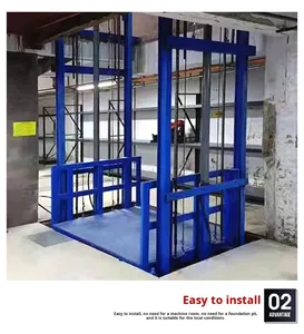 Nouvel équipement de levage de fret fixe pour entrepôt, 2ème et <span class=keywords><strong>3ème</strong></span> étages, élévateur de marchandises <span class=keywords><strong>électrique</strong></span> hydraulique à grande capacité sur rail de guidage, télécommandé - Product Image 3